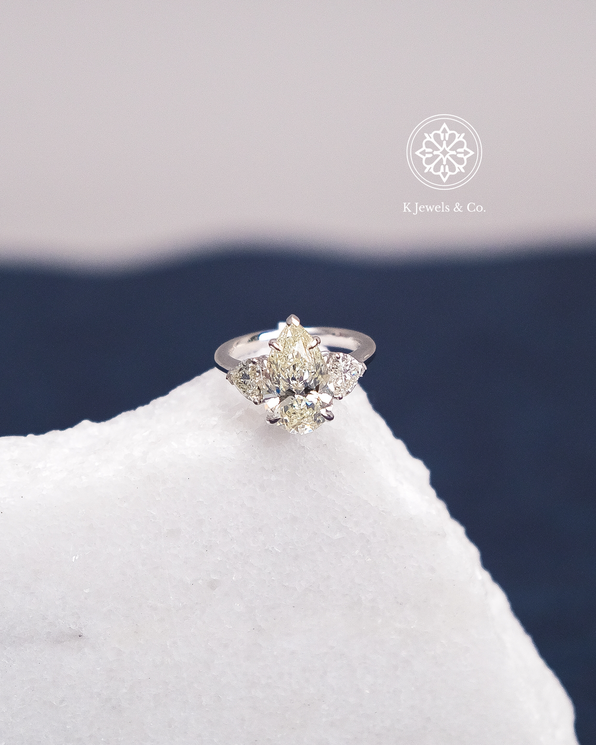 Pear Shaped Diamond Ring