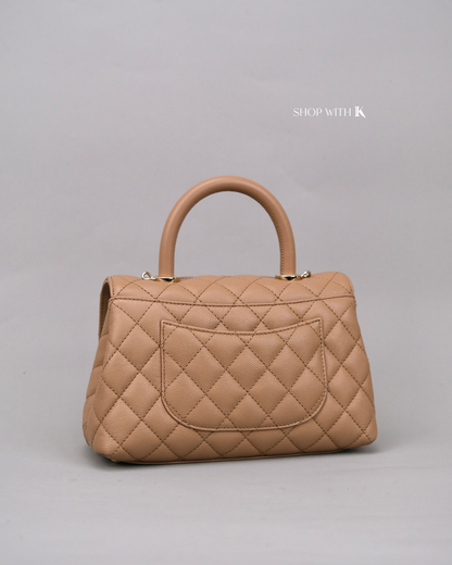 Chanel Coco Handle Small Dark Beige CGHW