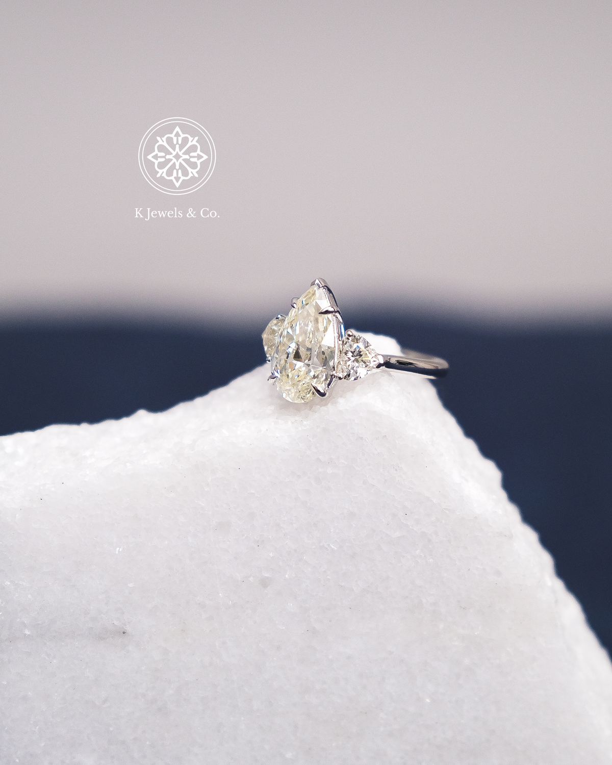 Pear Shaped Diamond Ring