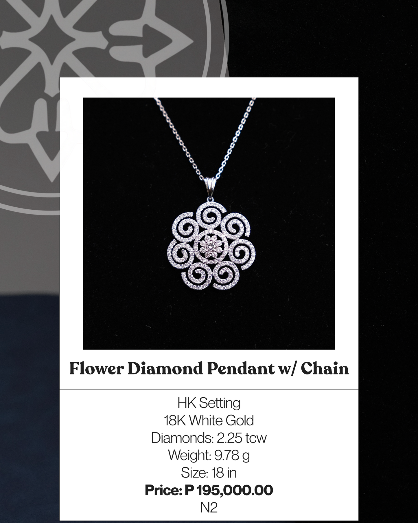 Flower Diamond Pendant w/ Chain