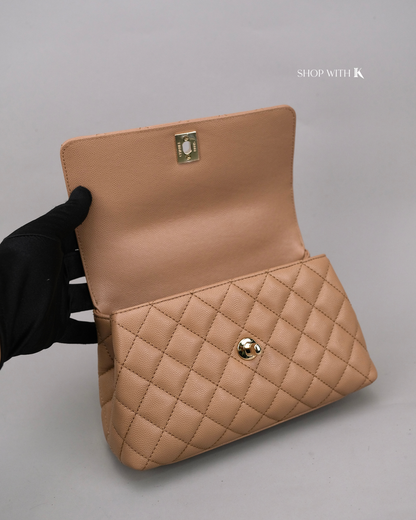 Chanel Coco Handle Small Dark Beige CGHW