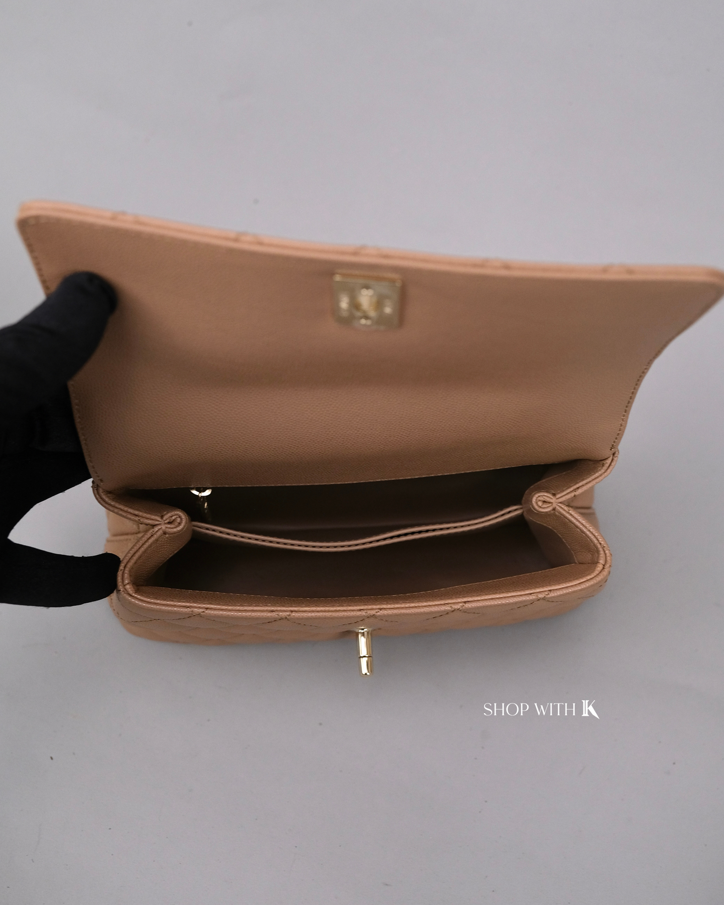 Chanel Coco Handle Small Dark Beige CGHW