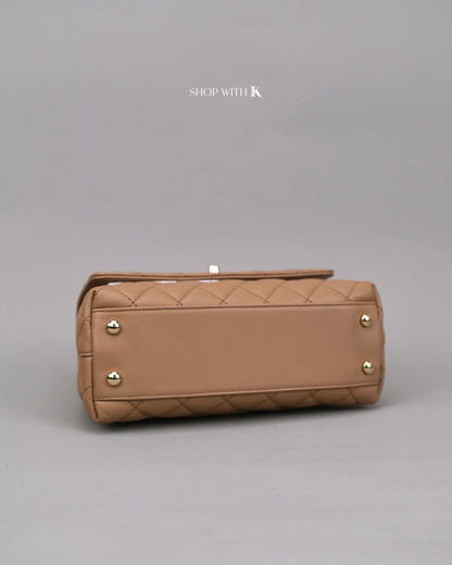 Chanel Coco Handle Small Dark Beige CGHW