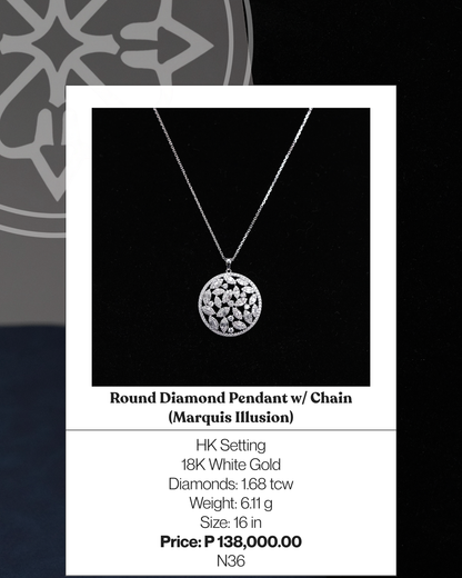 Round Diamond Pendant w/ Chain