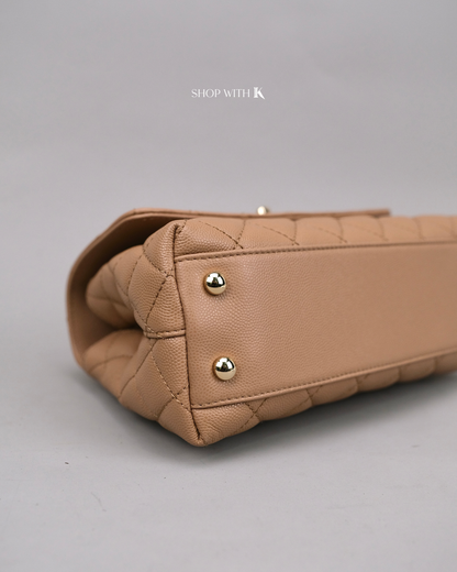 Chanel Coco Handle Small Dark Beige CGHW