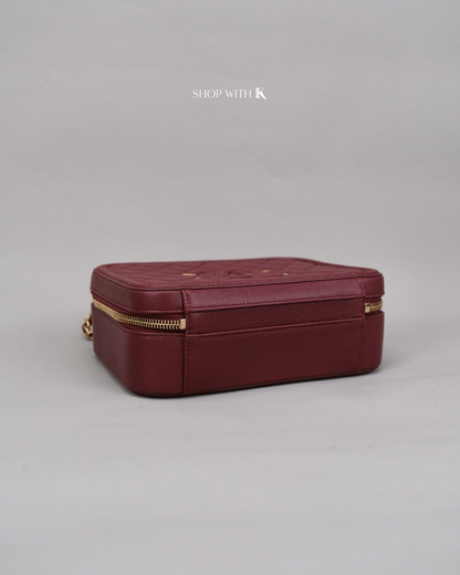 Chanel Filigree Vanity Case Burgundy