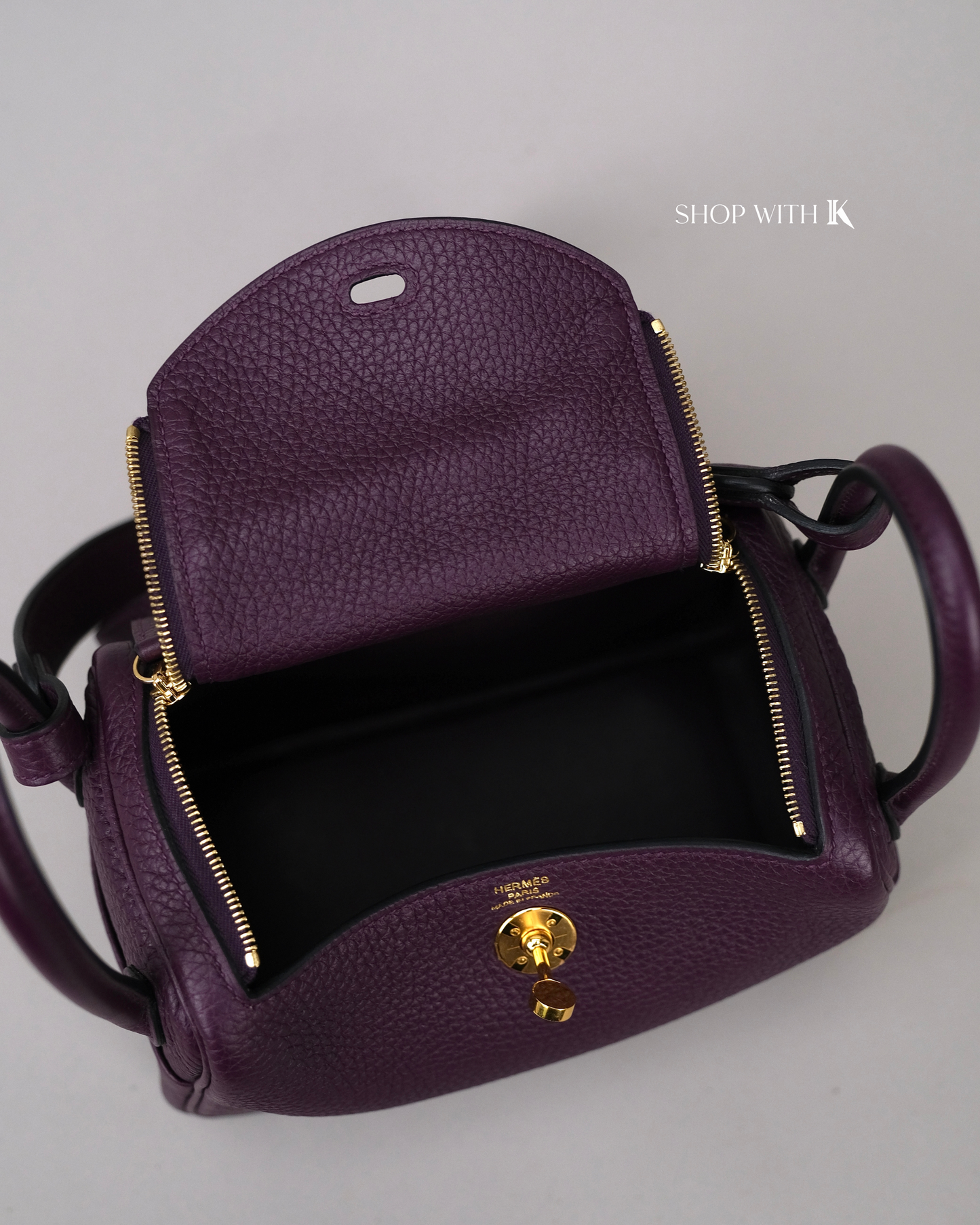 Hermes Mini Lindy Cassis GHW