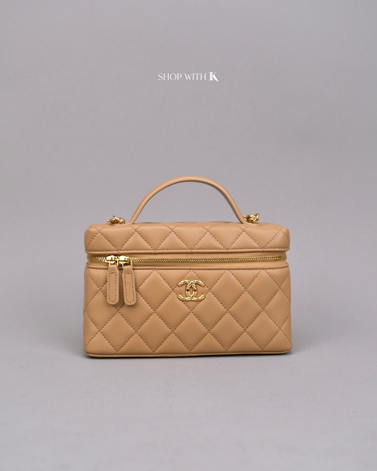 Chanel Slim Vanity Bag Beige GHW