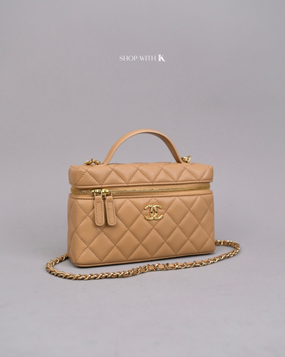 Chanel Slim Vanity Bag Beige GHW