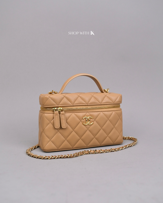 Chanel Slim Vanity Bag Beige GHW