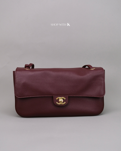 Chanel Maxi Flap Burgundy CGHW