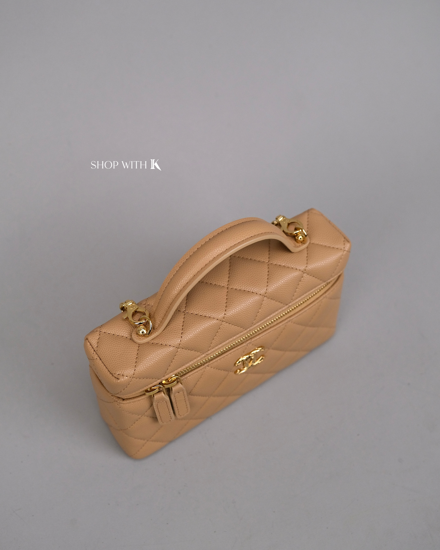 Chanel Slim Vanity Bag Beige GHW