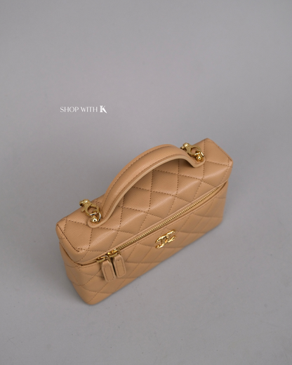Chanel Slim Vanity Bag Beige GHW