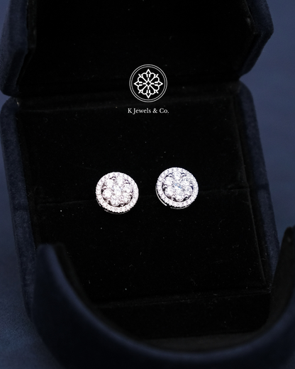 Diamond Illusion Earrings in White Gold