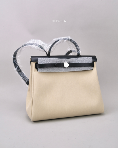 Hermes Herbag 31 Ecru/Noir