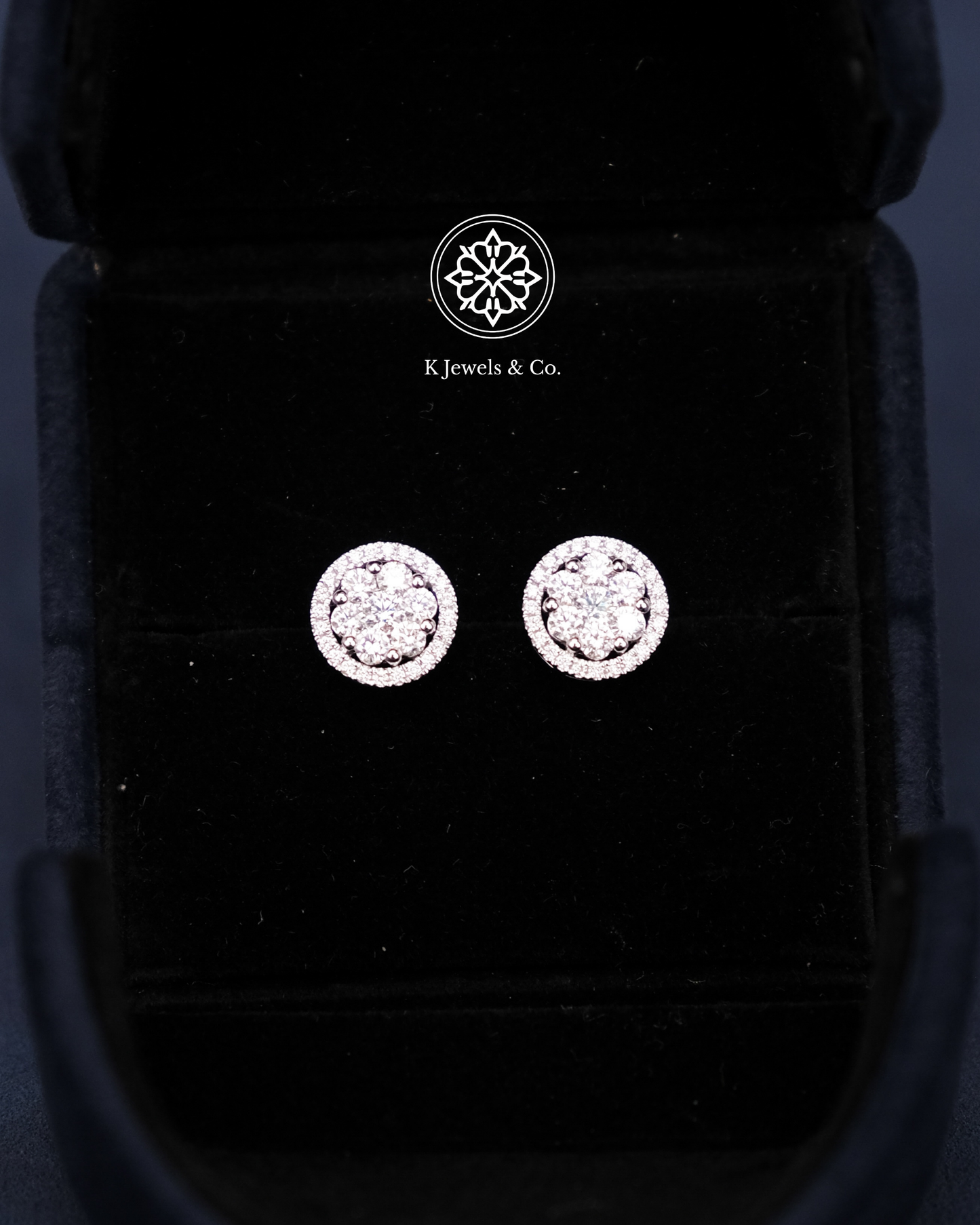 Diamond Illusion Earrings in White Gold