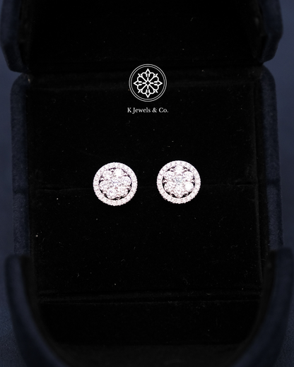 Diamond Illusion Earrings in White Gold