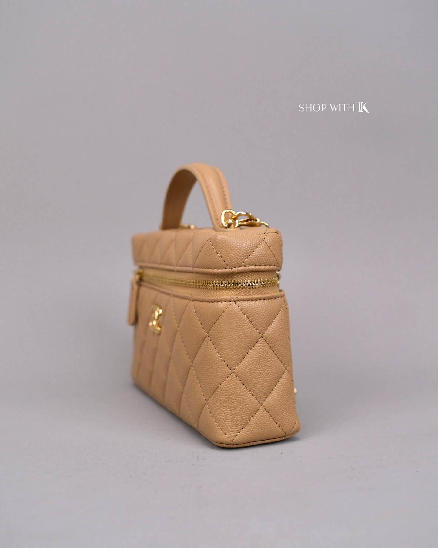 Chanel Slim Vanity Bag Beige GHW