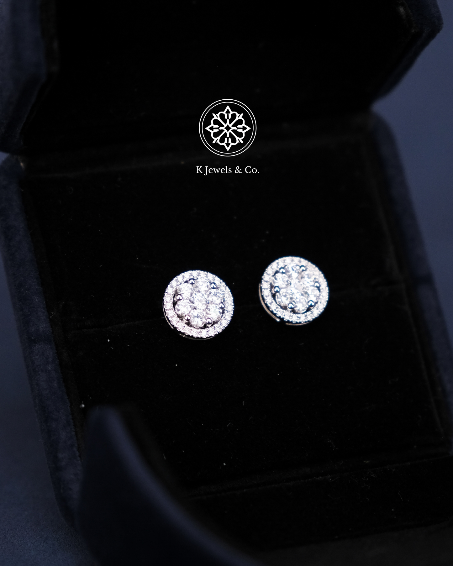 Diamond Illusion Earrings in White Gold