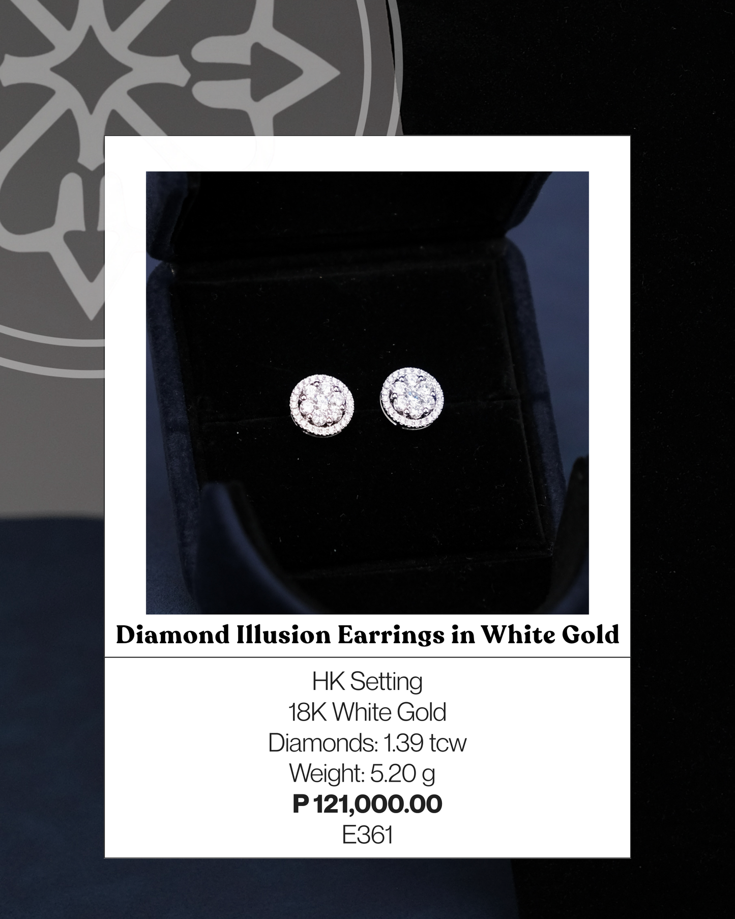Diamond Illusion Earrings in White Gold