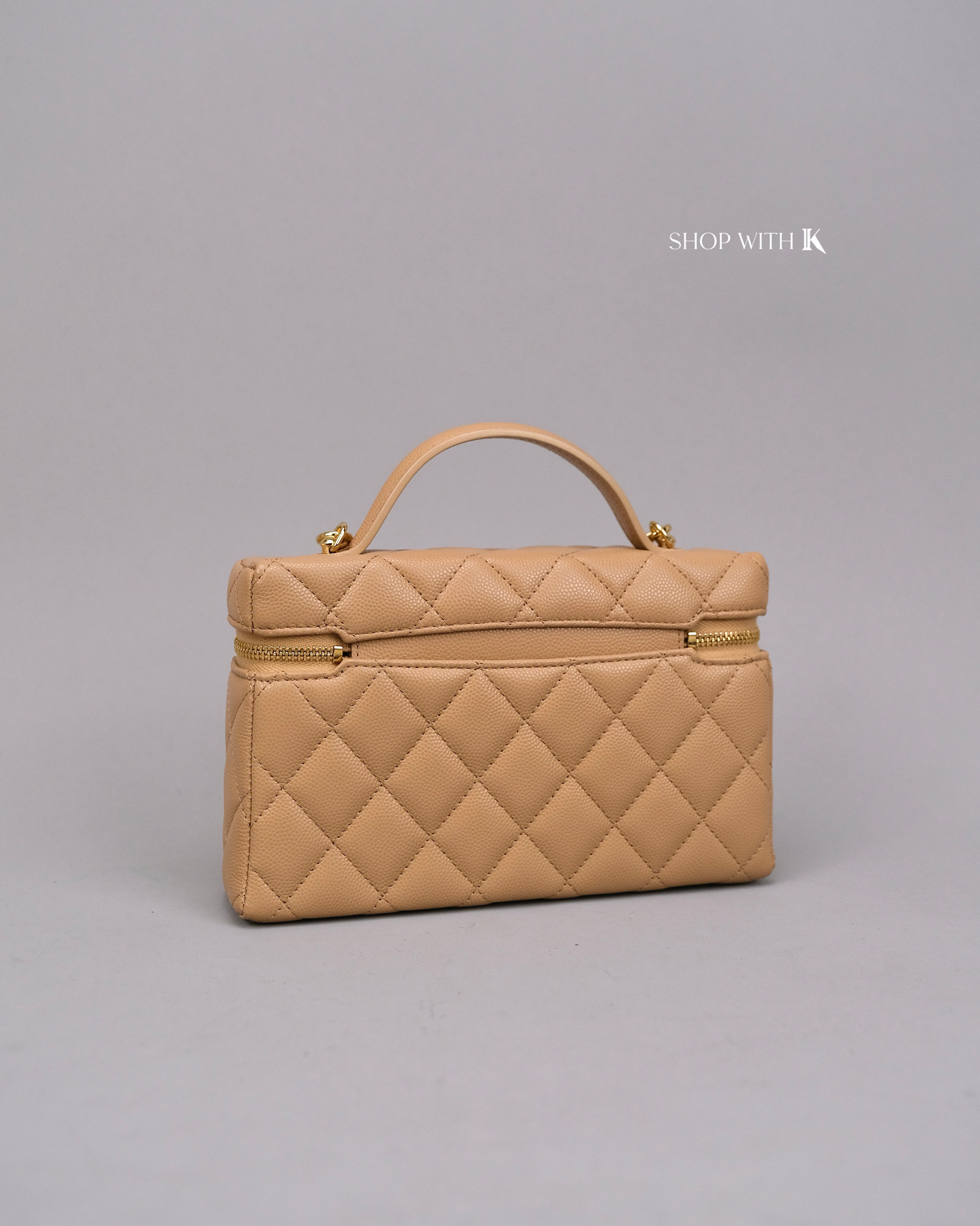 Chanel Slim Vanity Bag Beige GHW