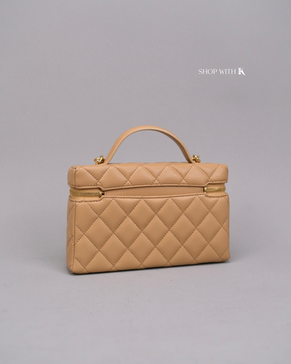 Chanel Slim Vanity Bag Beige GHW