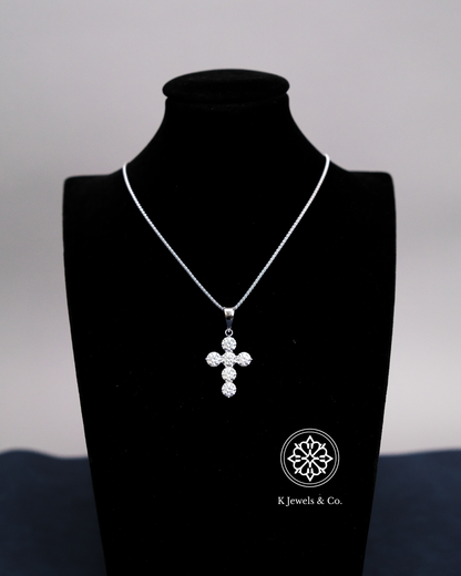 Cross Diamond Pendant with Chain w/ GIA