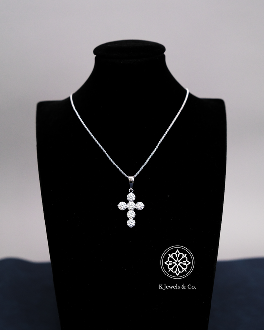 Cross Diamond Pendant with Chain w/ GIA
