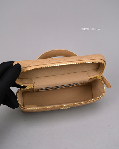 Chanel Slim Vanity Bag Beige GHW