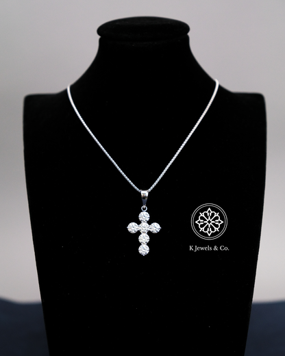 Cross Diamond Pendant with Chain w/ GIA