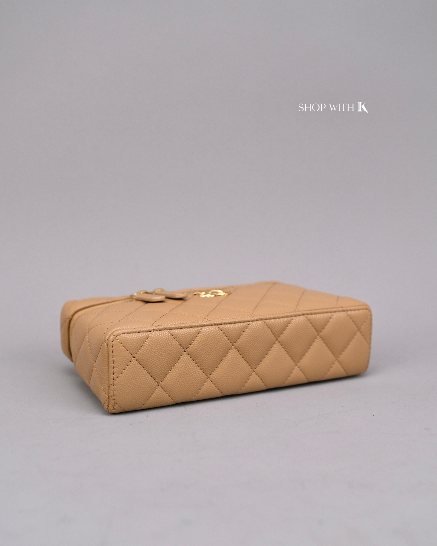Chanel Slim Vanity Bag Beige GHW