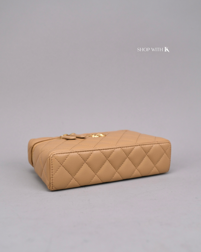 Chanel Slim Vanity Bag Beige GHW