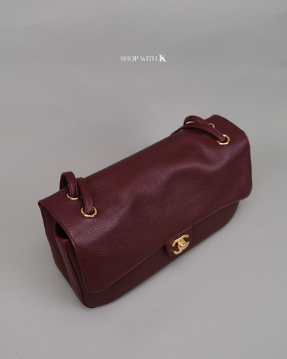Chanel Maxi Flap Burgundy CGHW