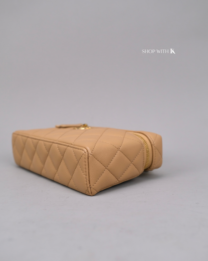 Chanel Slim Vanity Bag Beige GHW