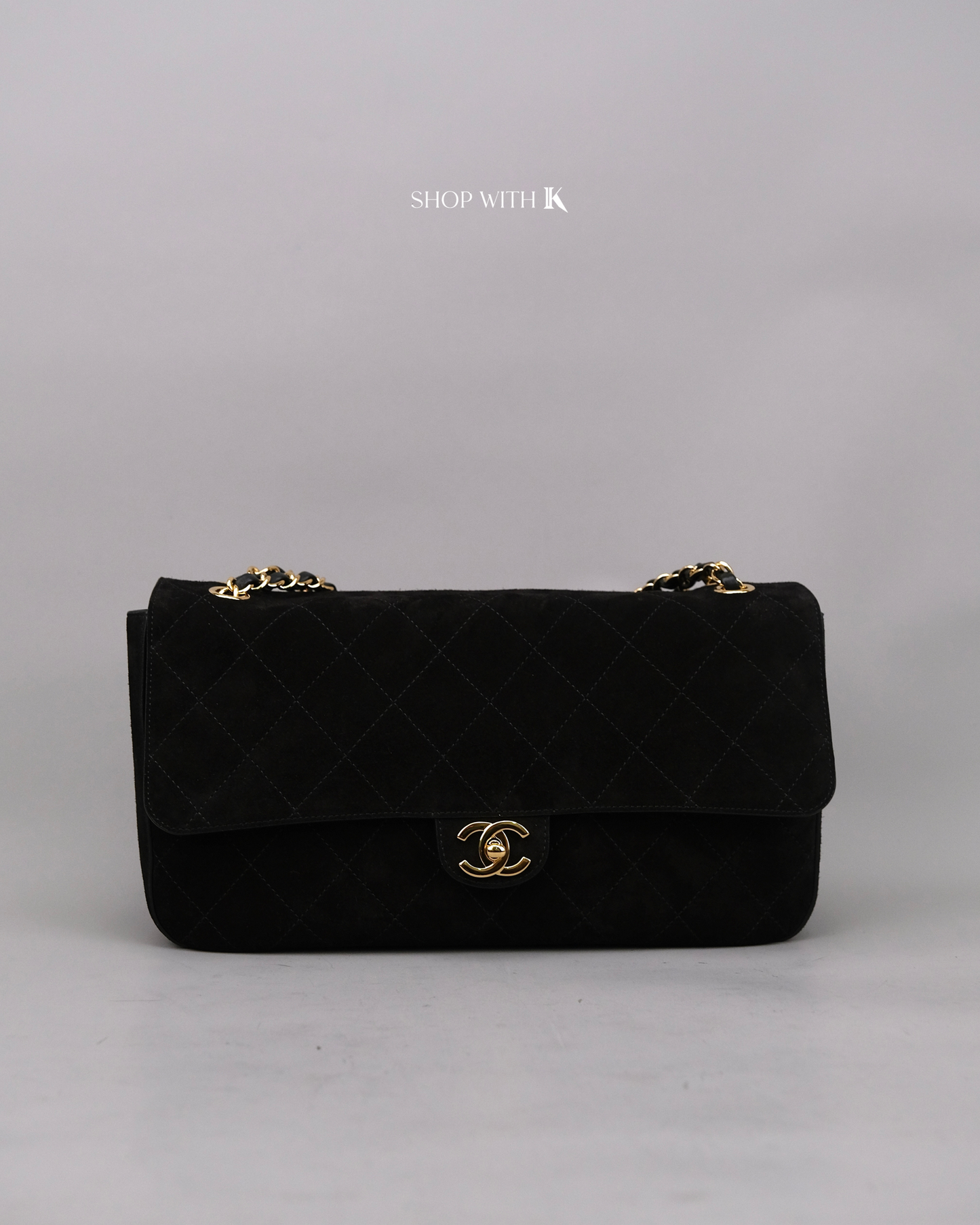 Chanel Maxi Flap Suede Black - 32cm