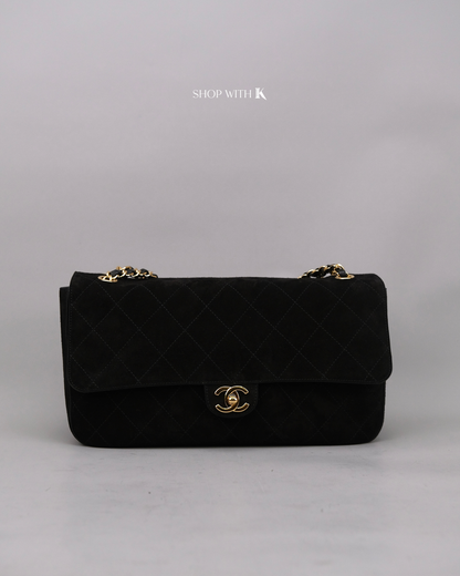 Chanel Maxi Flap Suede Black - 32cm