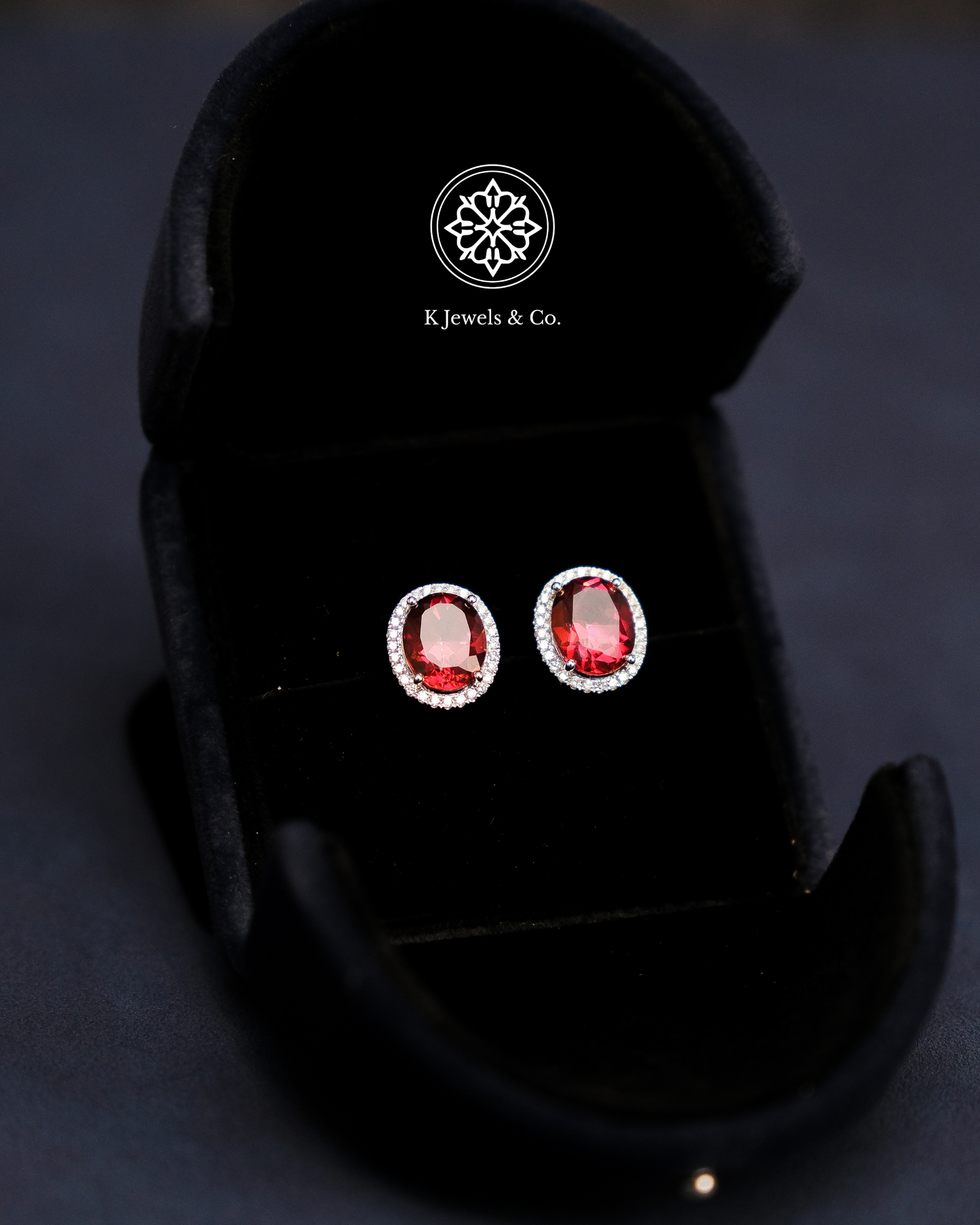 Created Ruby Earrings