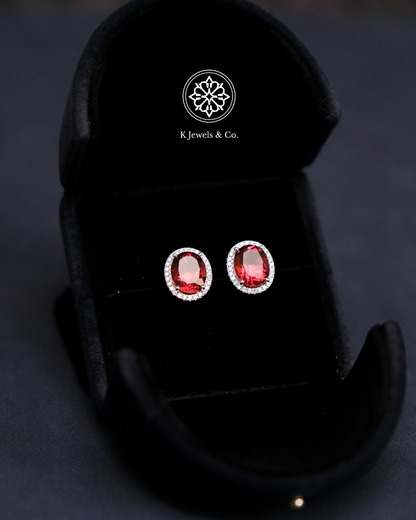 Created Ruby Earrings