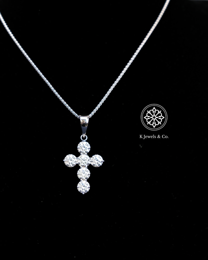 Cross Diamond Pendant with Chain w/ GIA