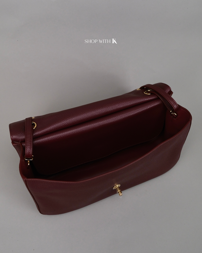 Chanel Maxi Flap Burgundy CGHW