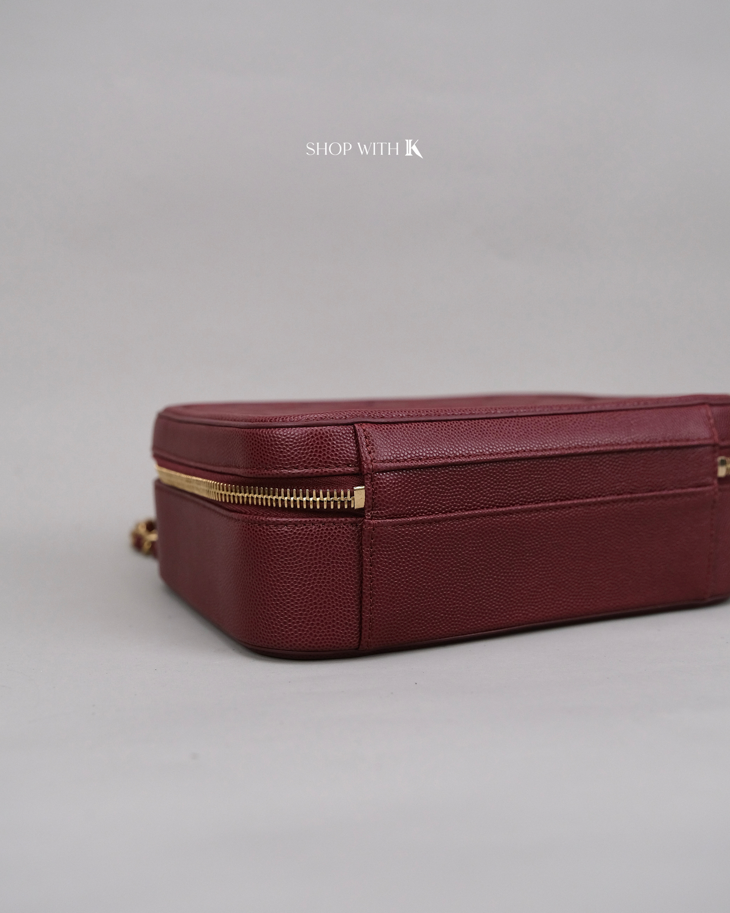 Chanel Filigree Vanity Case Burgundy