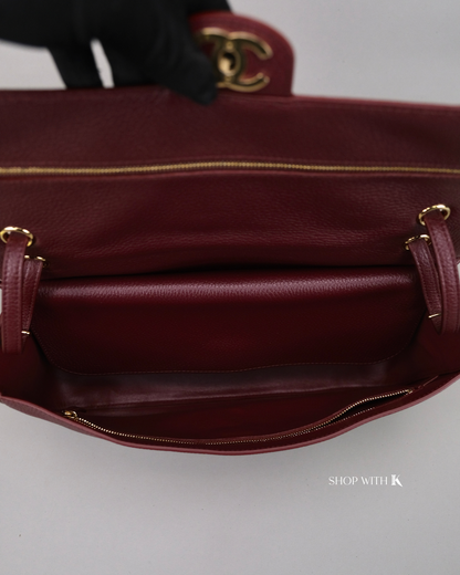 Chanel Maxi Flap Burgundy CGHW