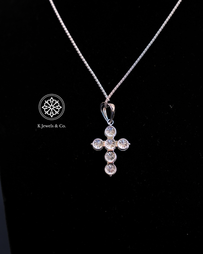 Cross Diamond Pendant with Chain w/ GIA