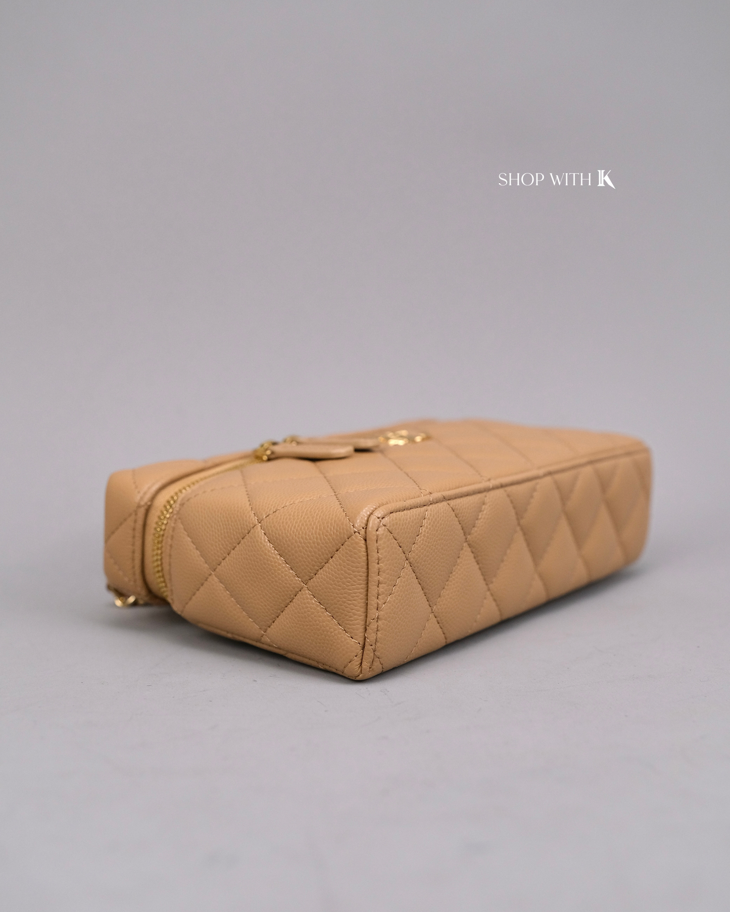 Chanel Slim Vanity Bag Beige GHW