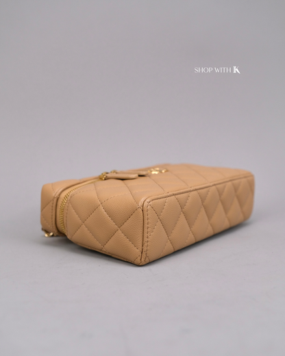 Chanel Slim Vanity Bag Beige GHW