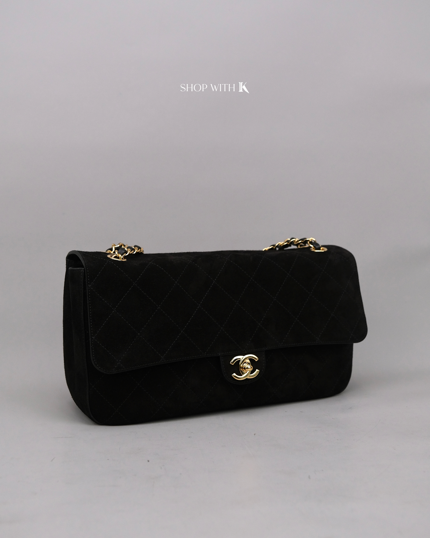 Chanel Maxi Flap Suede Black - 32cm