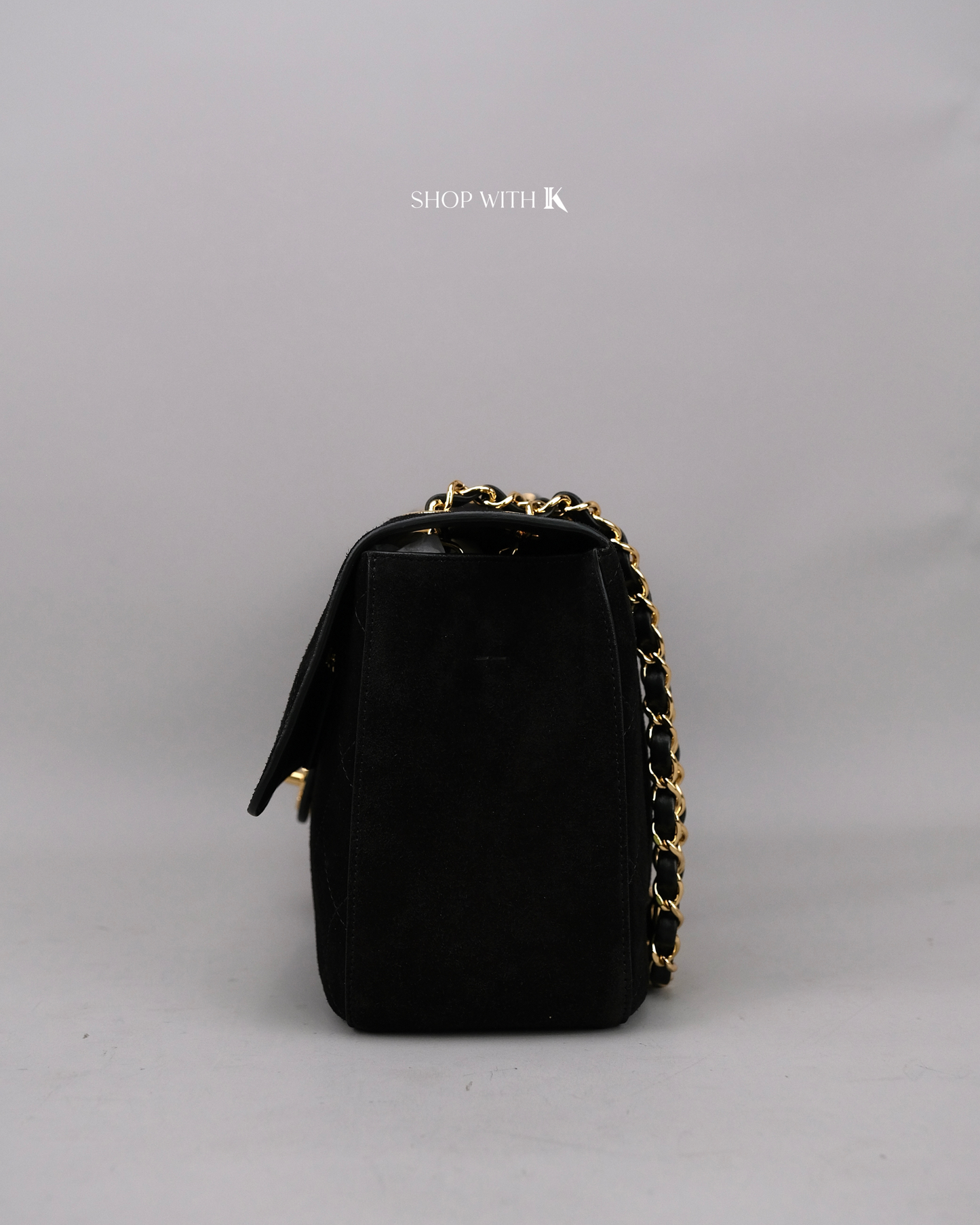 Chanel Maxi Flap Suede Black - 32cm