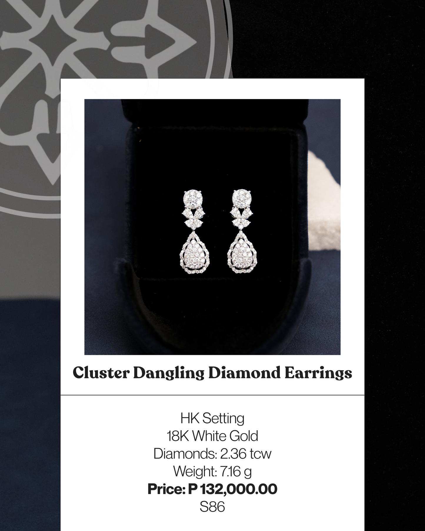 Cluster Dangling Diamond Earrings