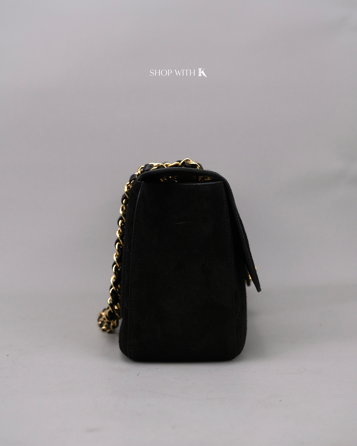 Chanel Maxi Flap Suede Black - 32cm