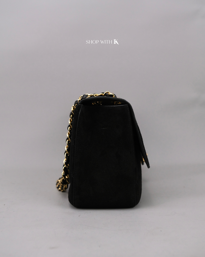 Chanel Maxi Flap Suede Black - 32cm